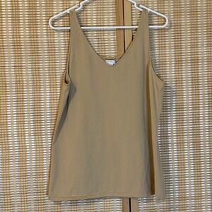 J. JILL Womens XL Camisole Tank Top Beige Reversible V Neck Base Layer Active